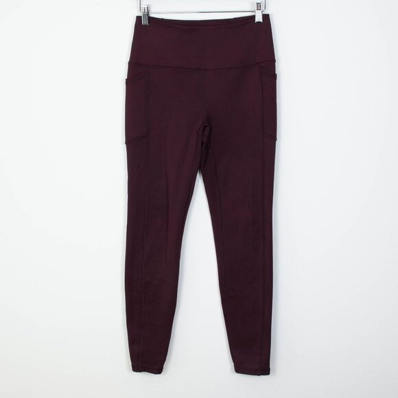 Spyder Pants - Spyder Active Maroon Athletic Fleece Leggings Womens Size Small